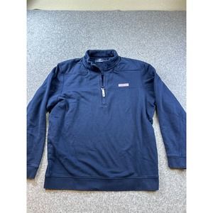 Men’s LARGE VINEYARD VINES 1/4 Zip Pullover Sweater BLUE Warm